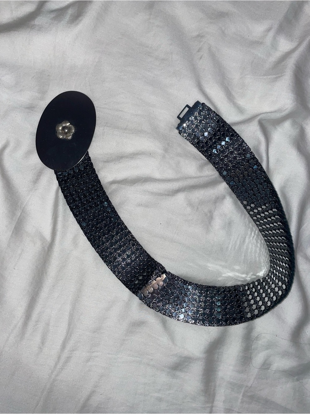Black Sequin Stretch Belt